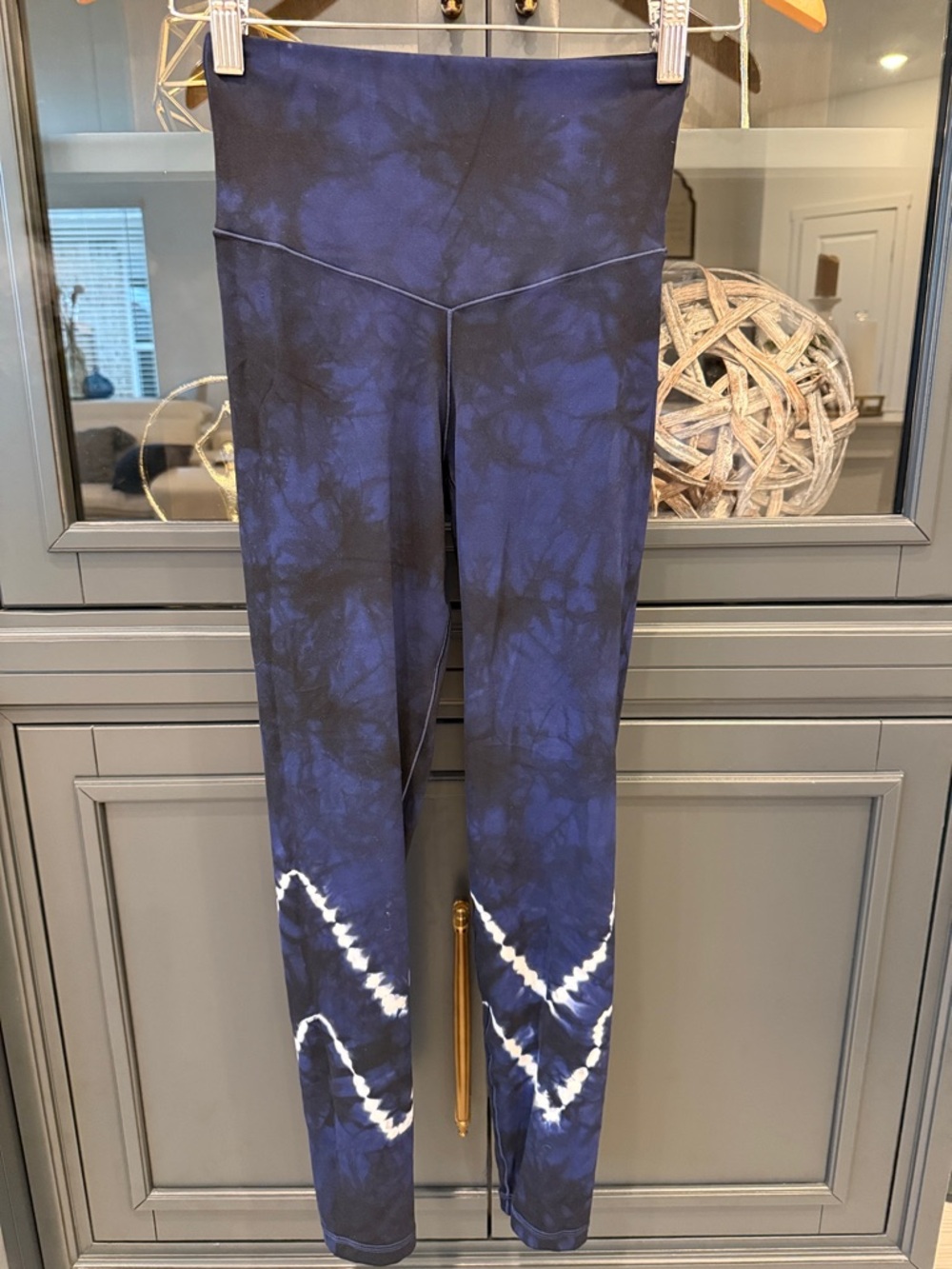 aerie Navy and Black Tie-Dye High-Waist Leggings
